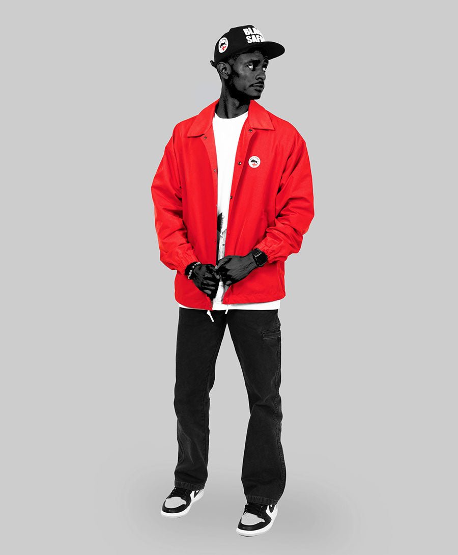 Red Twill Coach Jacket – Black Safari Signature Style