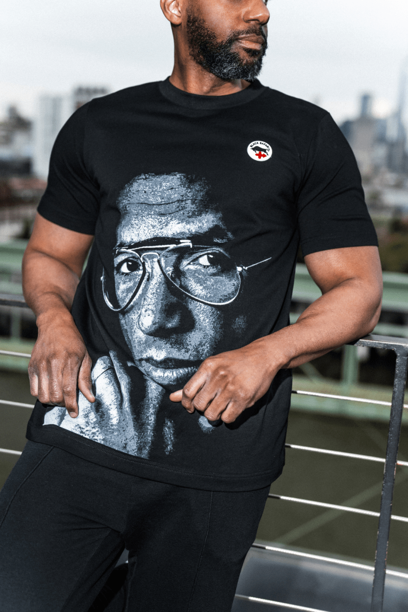 Lawn x Clay T-Shirt Tennis Icon Portrait Tee - Black_Safari