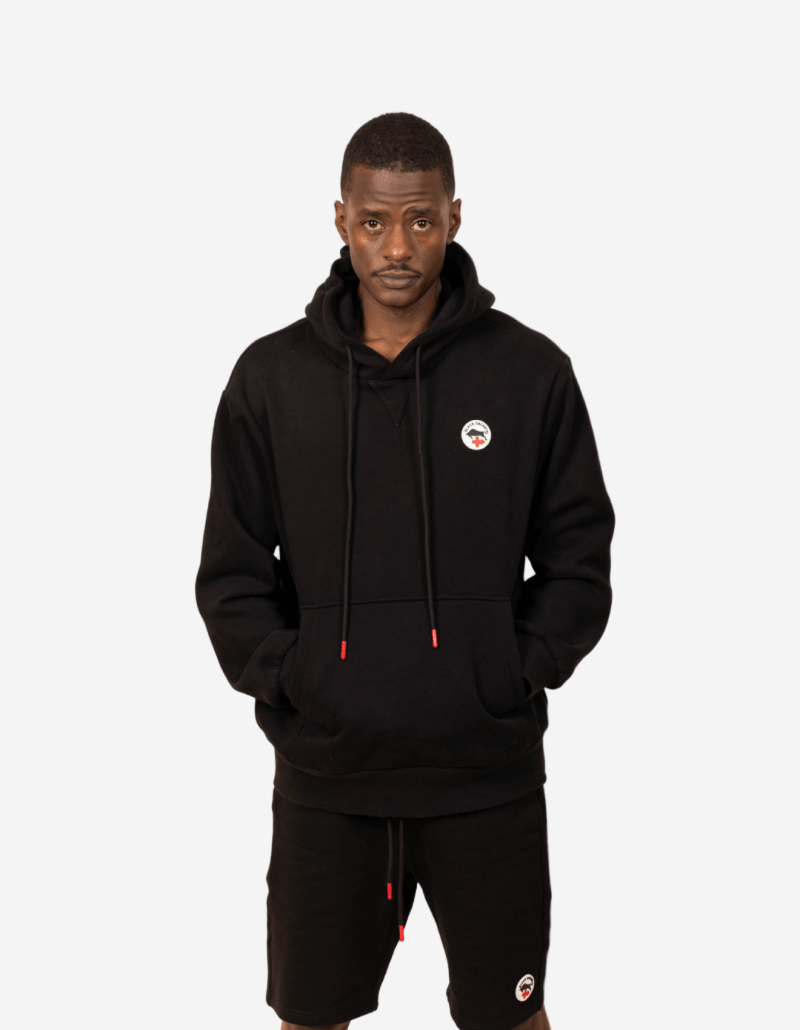 Black Safari Hoodie  with a Kangaroo Pocket