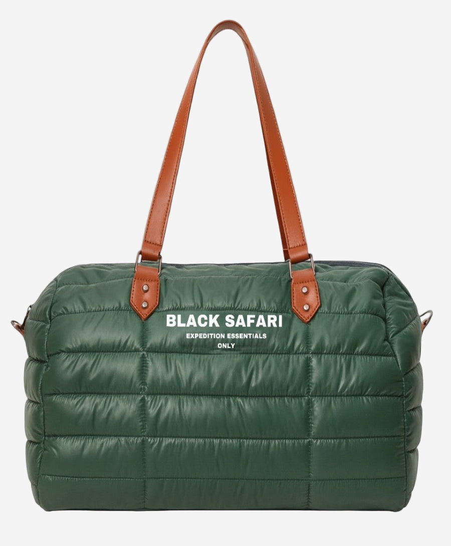 best duffel bags for safari travel Premium Green Expedition Duffle Bag– Quilted Travel Bag – Black Safari