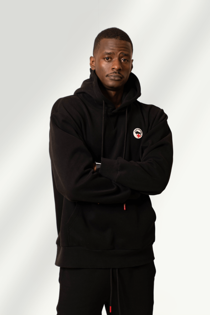 Lightweight Black Safari Premium Hoodie with Signature Details