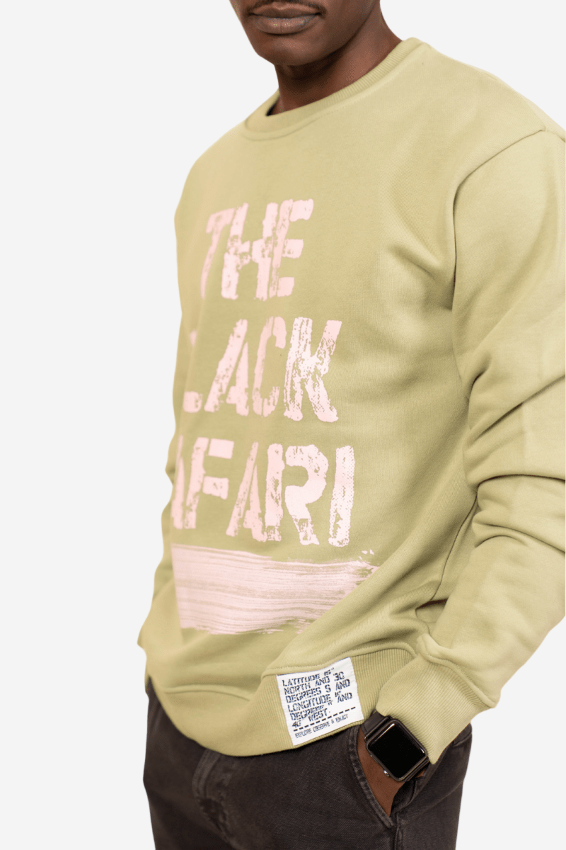 Painters Crew Sweatshirt in Sage Green Soft Cotton Fleece