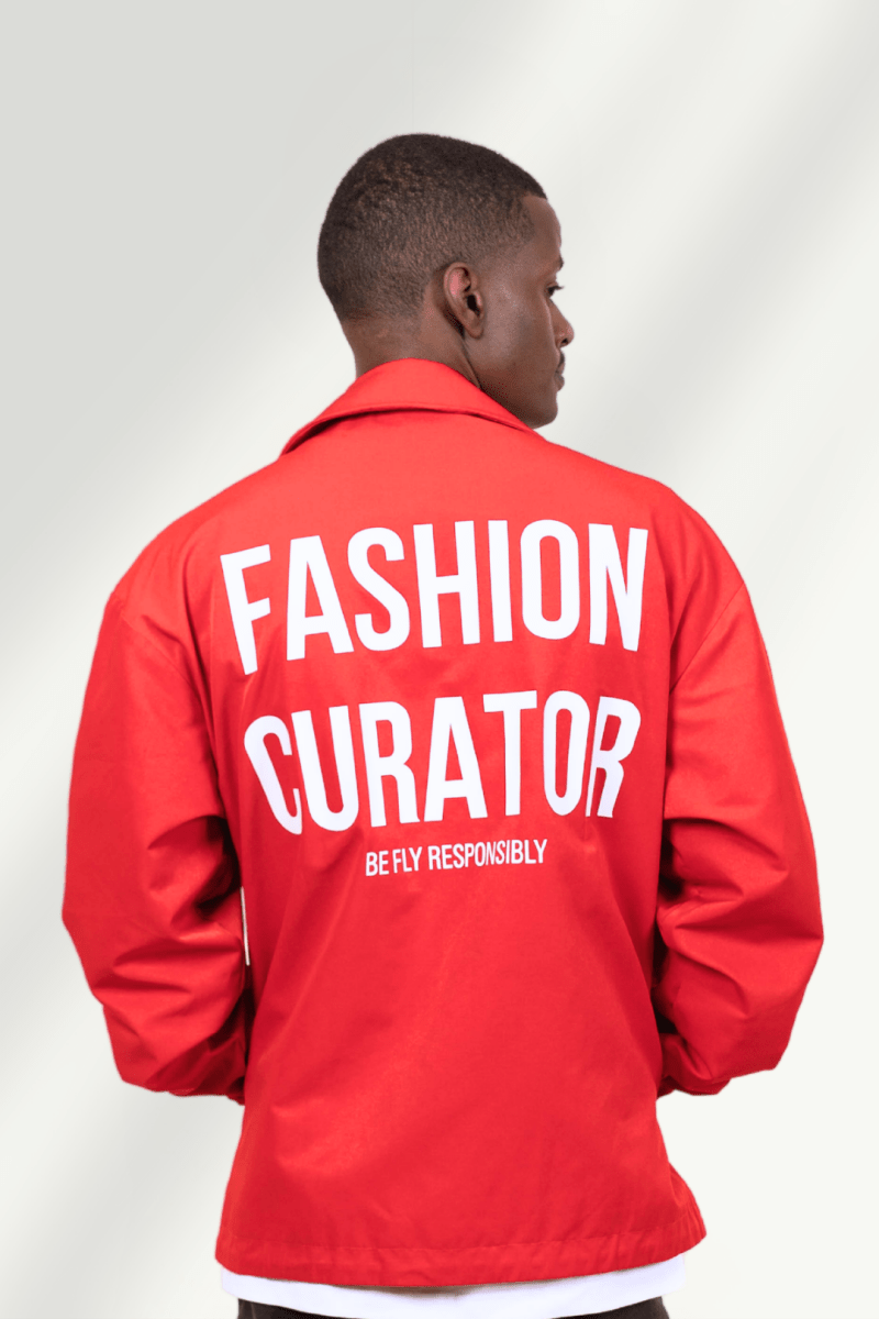 Premium Cotton Twill Red Coach Jacket Curator Edition
